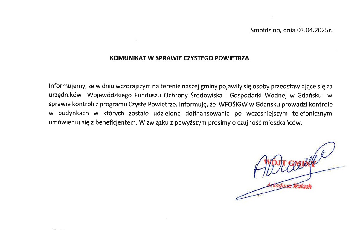 Zdjęcie: Komunikat w sprawie czystego powietrza